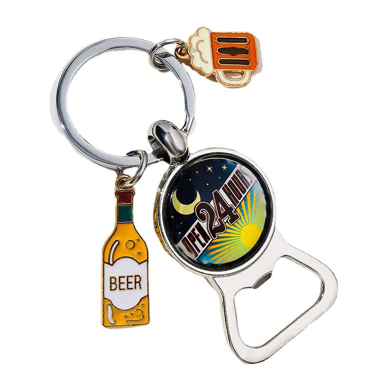 Wholesale Creative Time Glass Oktoberfest Bottle Opener Keychain